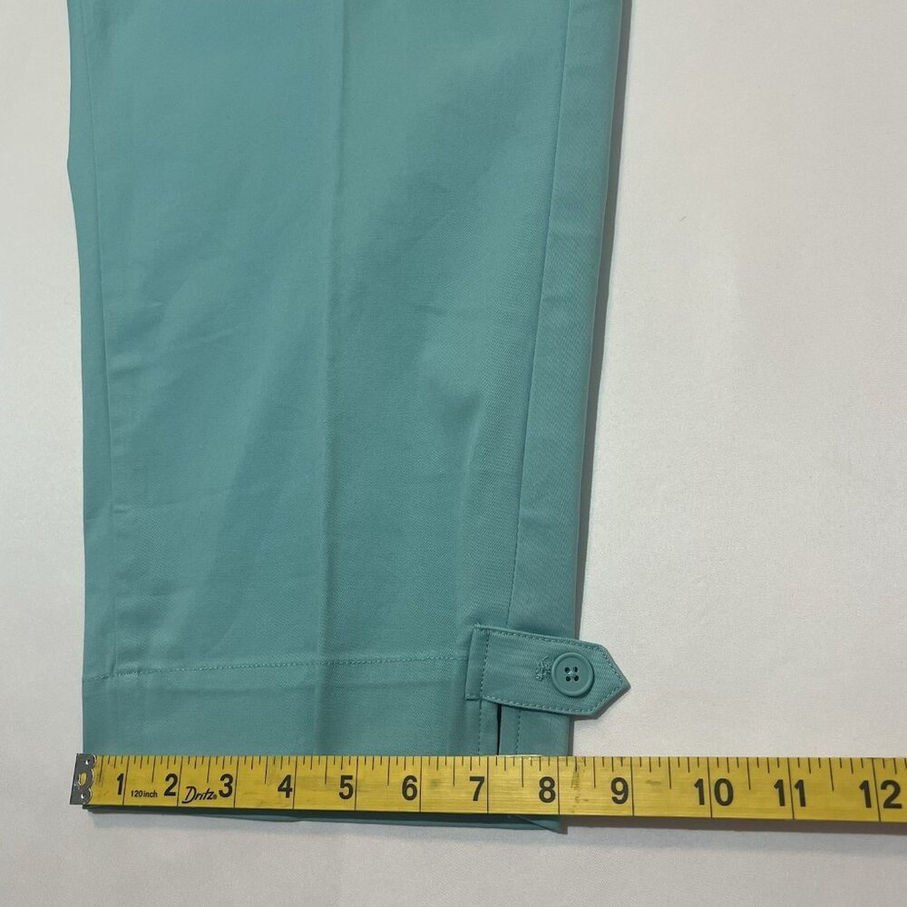 Talbots Women The Perfect Crop Cotton Pant Plus Size 18W High Rise Green Stretch - Picture 8 of 12